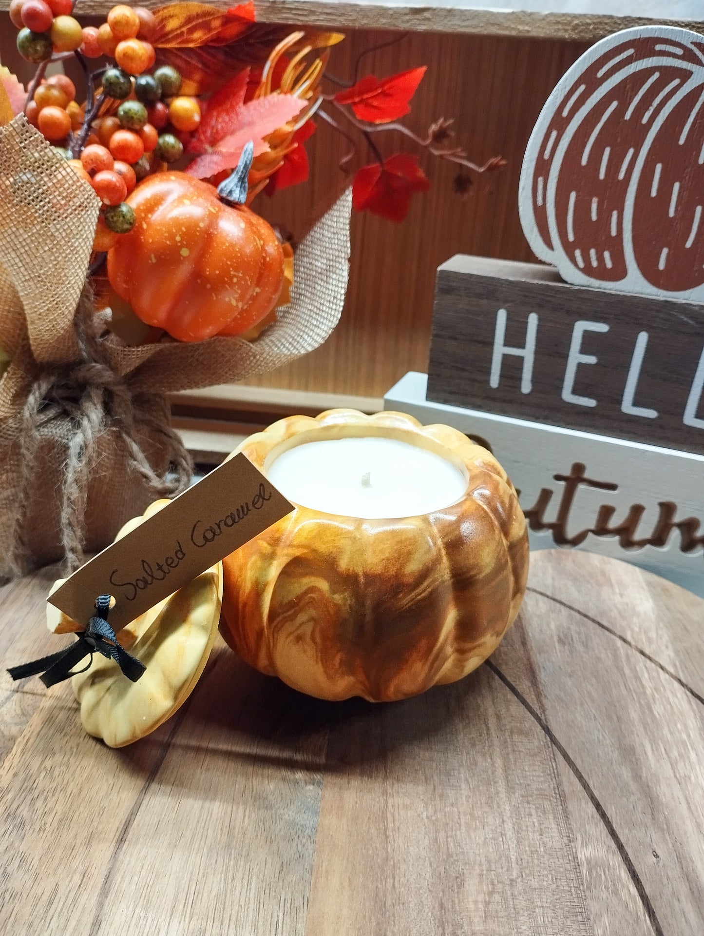 Salted caramel κερί σε κολοκύθα