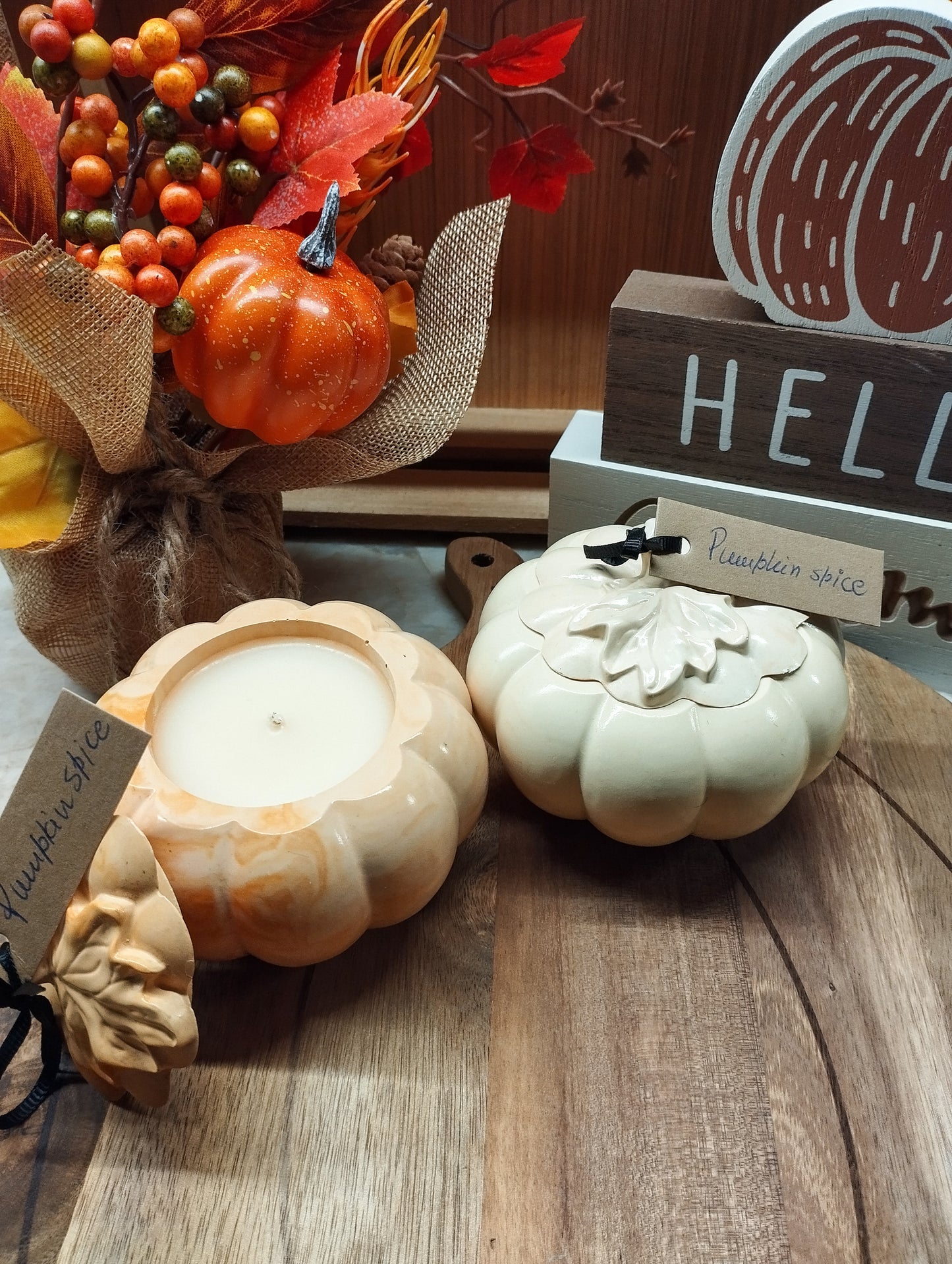 Pumpkin spice κερί σε κολοκύθα